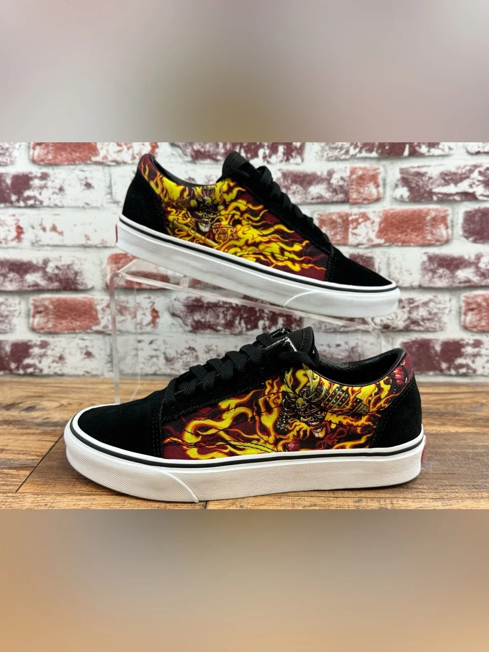 Vans Samurai Rising Old Skool Flame Skull Skate Sneakers Size Men 6, Women 7.5